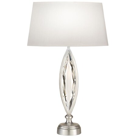 Fine Art Lamps Marquise Table Lamp, 1-Light, Platinized Silver Leaf, Hand-Cut Faceted Crystals, 29"H (850210-12ST G 850210-12ST